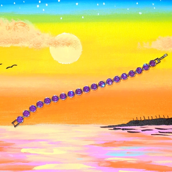 Ice bracelet purple iridescent color - Picture 1 of 5